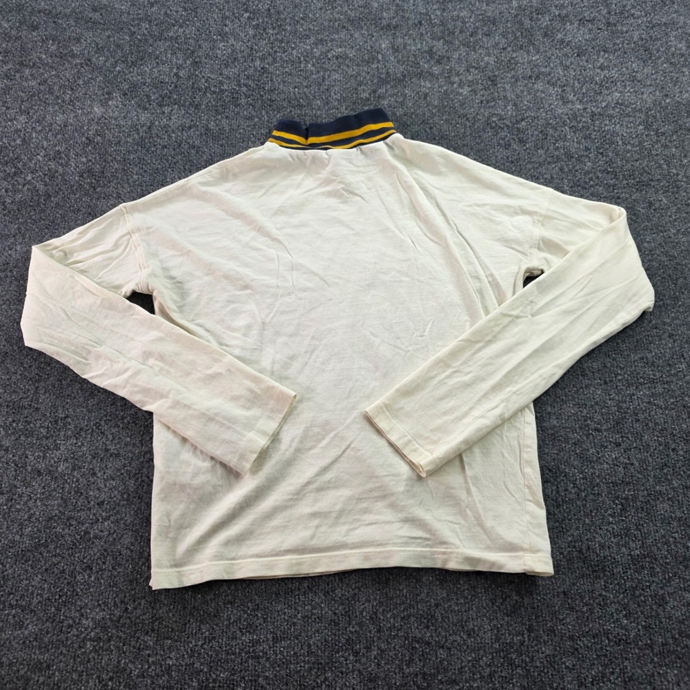 Noisy May‎ Turtle Neck Top Long Sleeve Striped Mock Neck XS Cream Cotton Womens